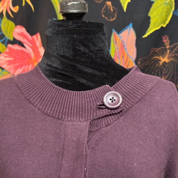MOSSIMO 3/4 Sleeve Button-Down Cotton Blend Cardigan Sweater, Magenta, XS - Picture 8 of 15